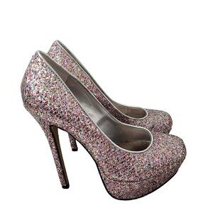 Bakers Heels 6‎ M Melina Glitter Platform Pumps Stiletto Sparkly Elegant Wedding